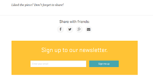sign up for the newsletter