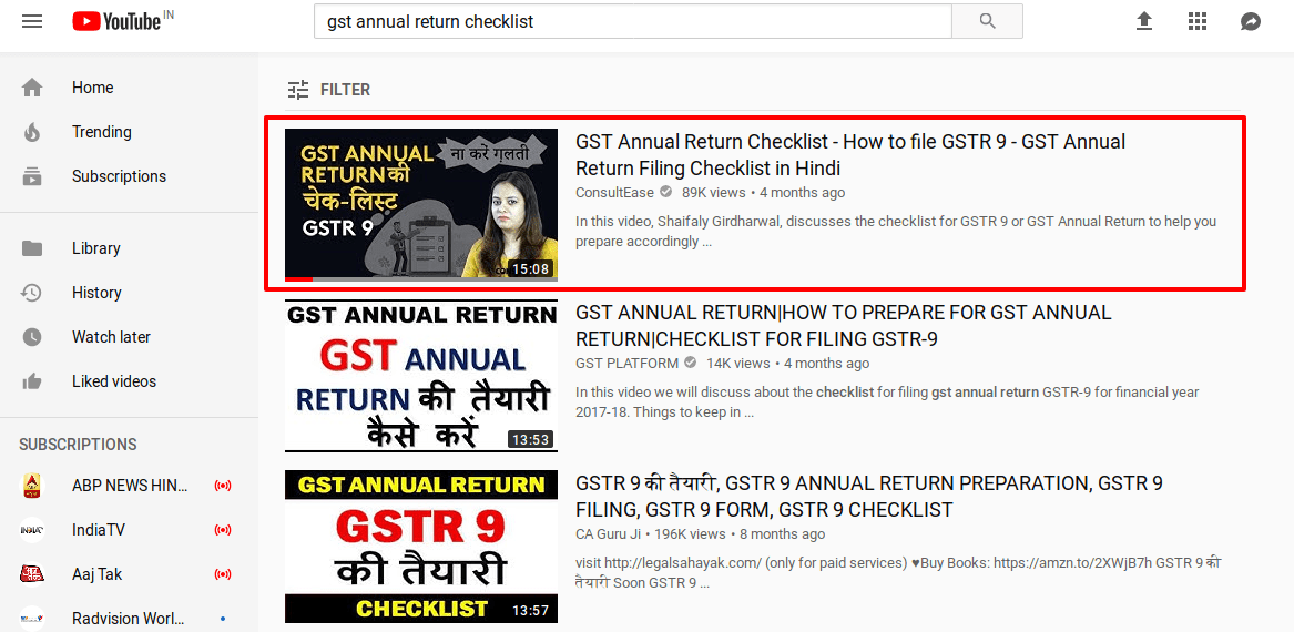 gst annual return checklist