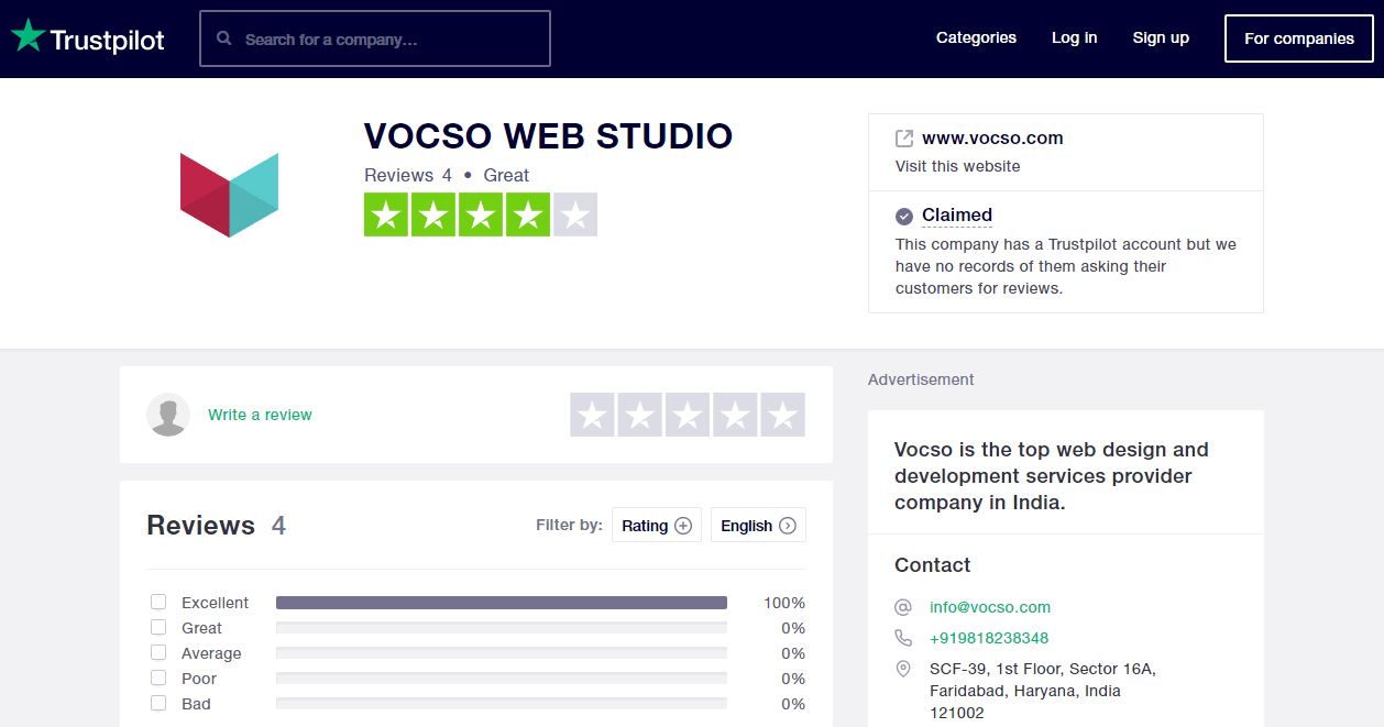 VOCSO Reviews on TrustPilot