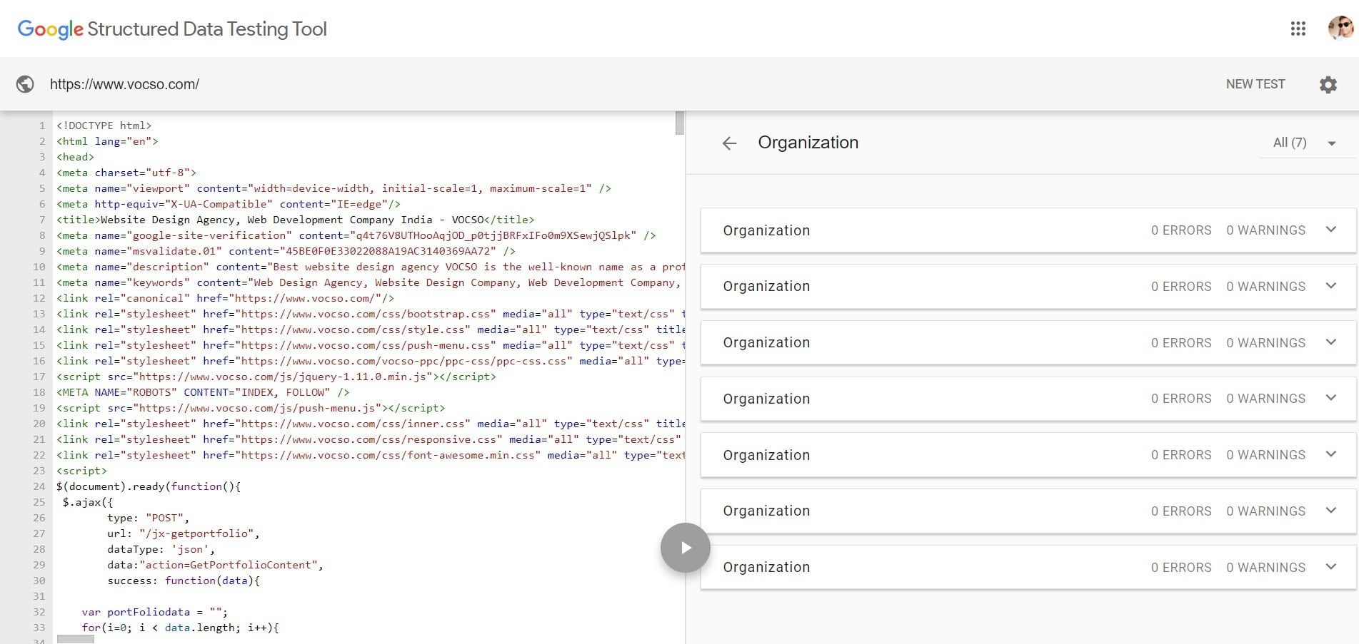 structure data testing tool