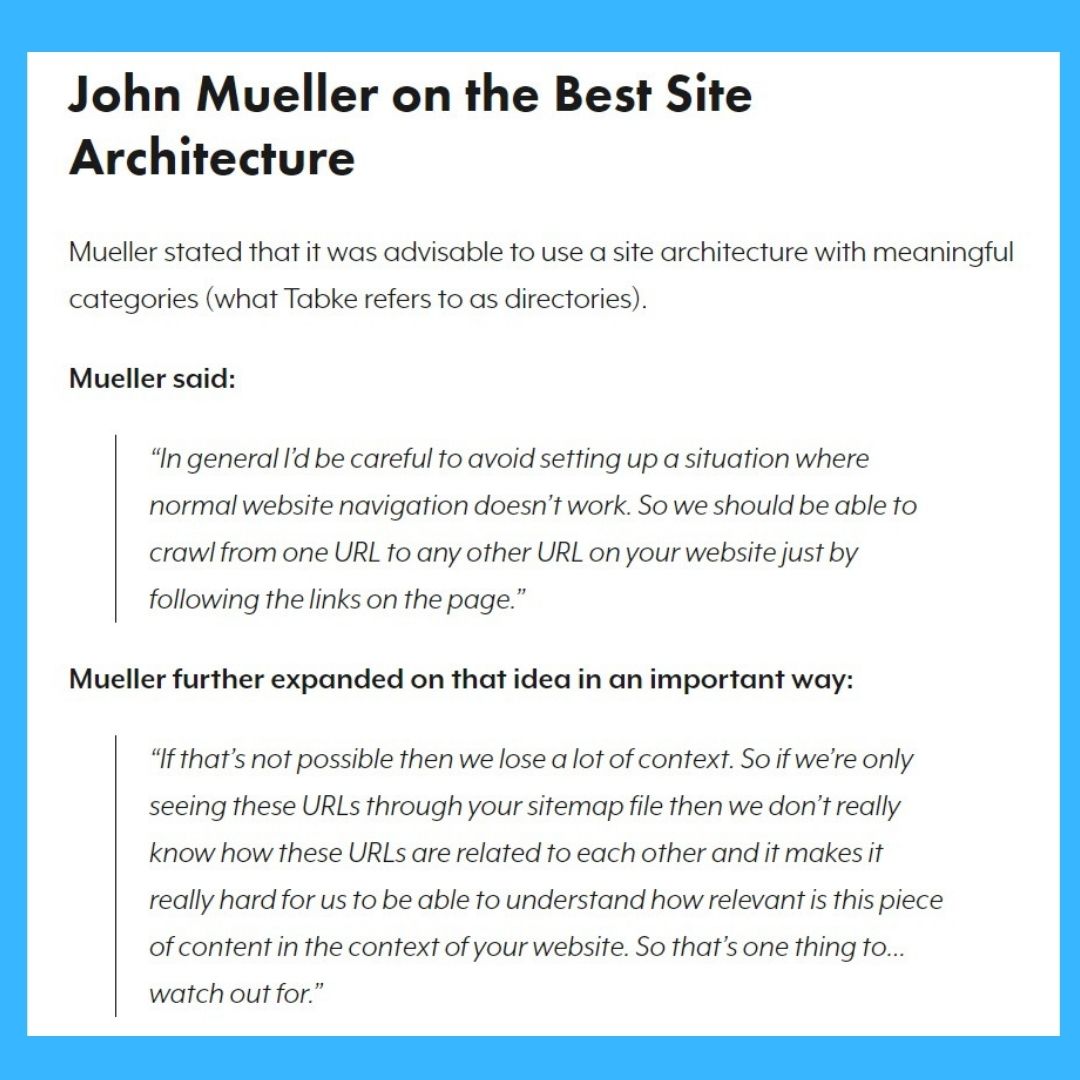 John Mueller on the Best Site Architecture