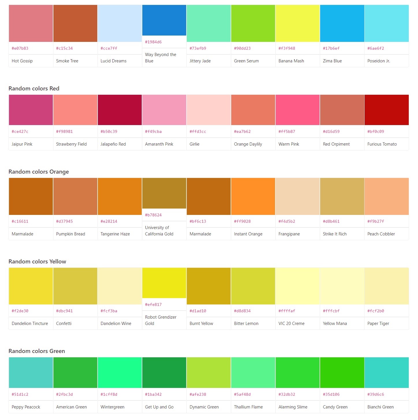 crispedge random color generator