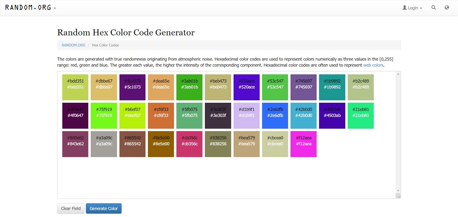 random hex color code generator
