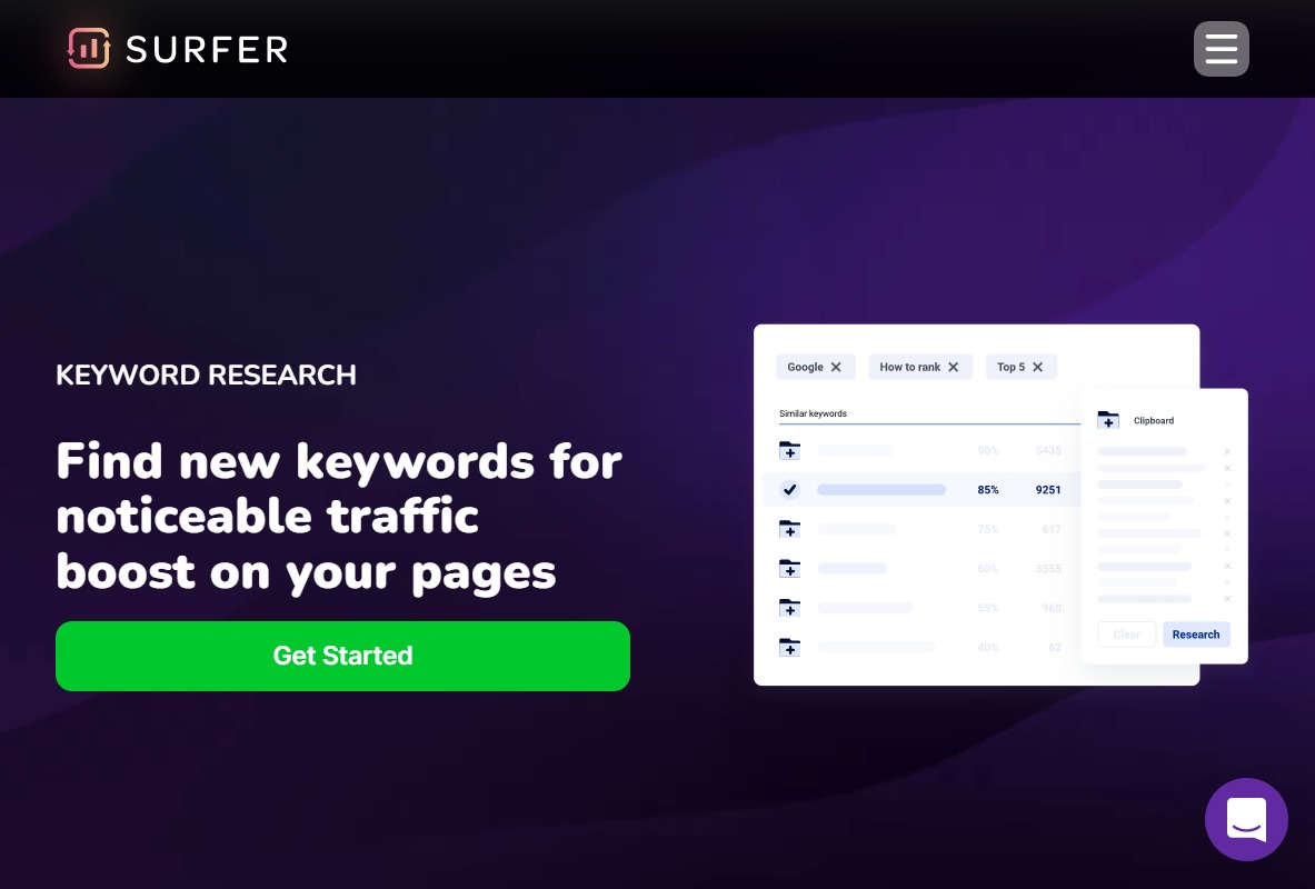 Keyword Surfer - Find new keywords for noticeable traffic boost on your pages