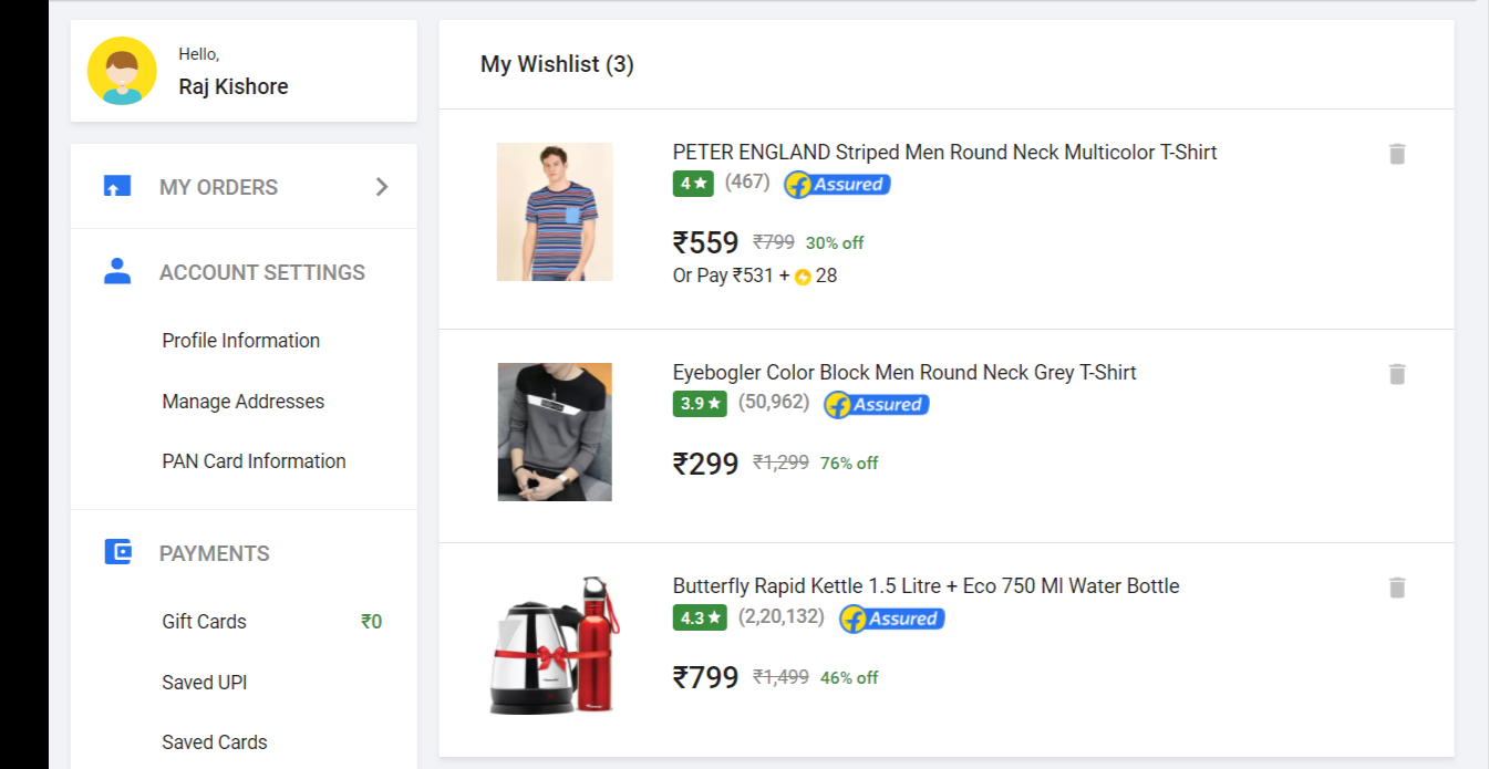 Wishlist Feature