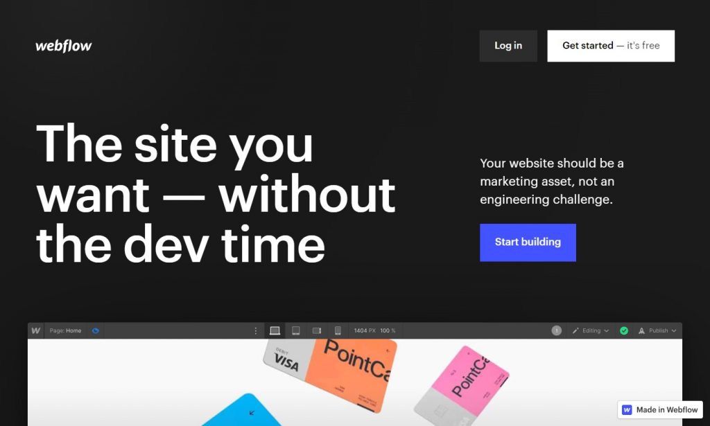 Webflow Create a custom website