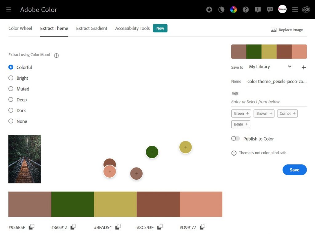 color theme from image adobe color