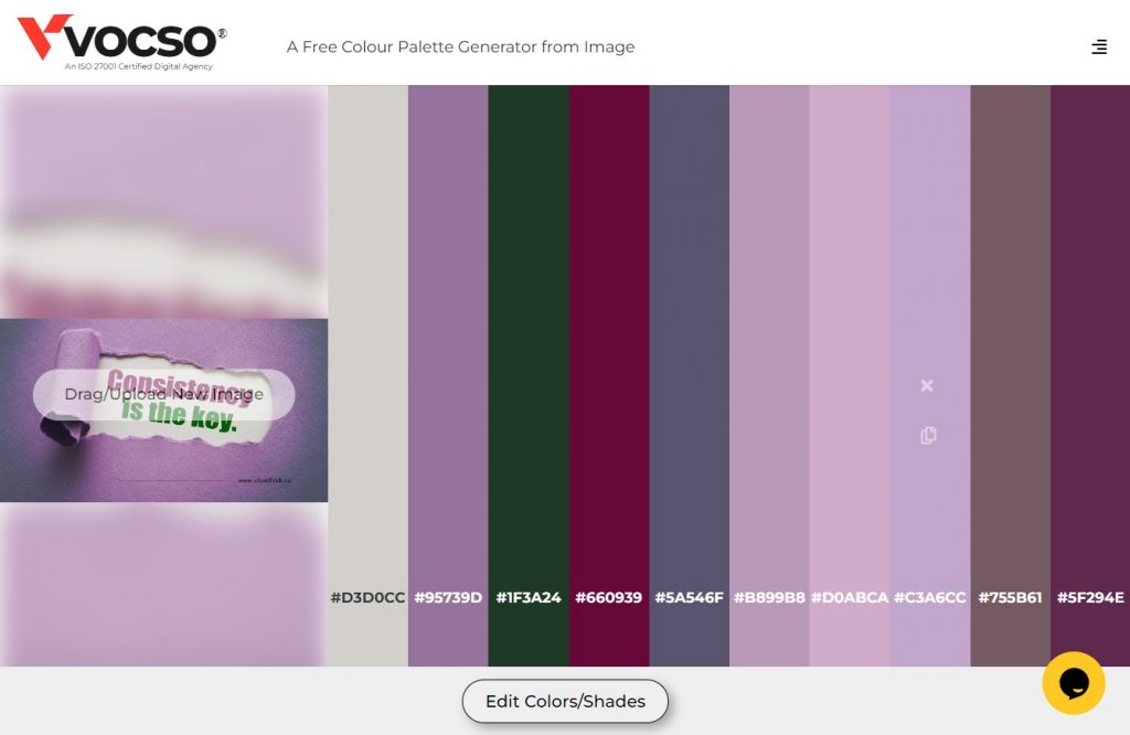 vocso color palette generator from images