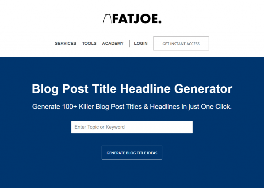 Blog Post Title Headline Generator by FATJOE