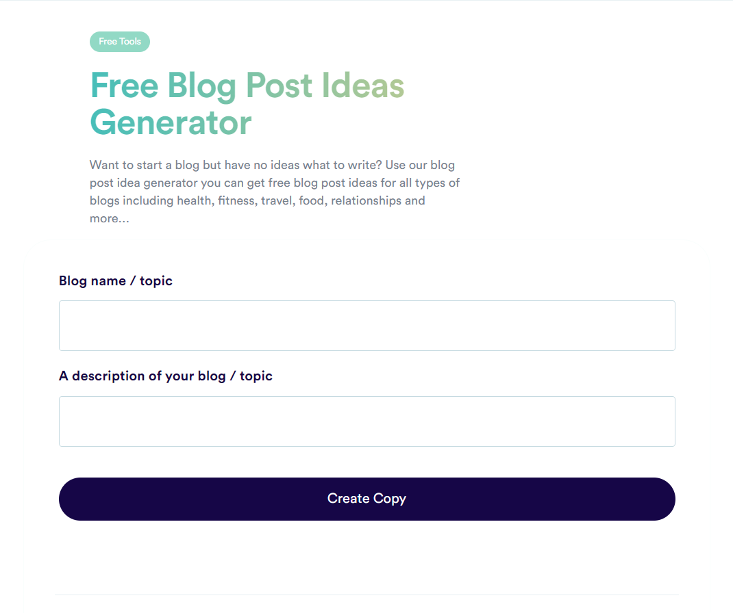 Free Blog Post Ideas Generator