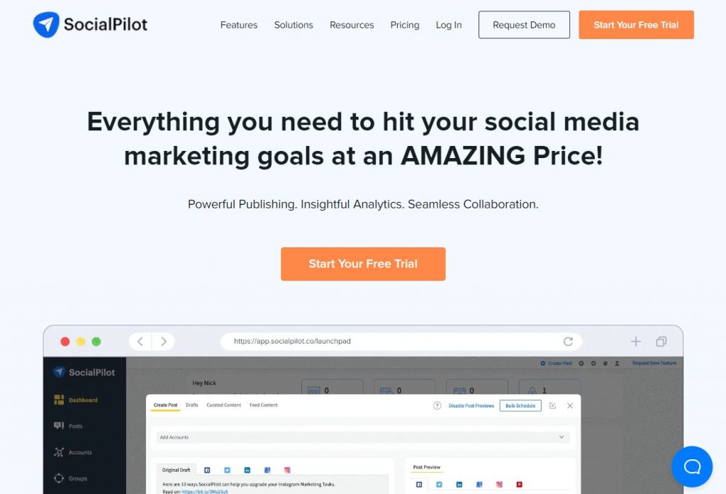 Social Media Scheduling, Marketing and Analytics Tool - SocialPilot