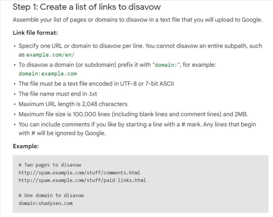 Disavow links to your site