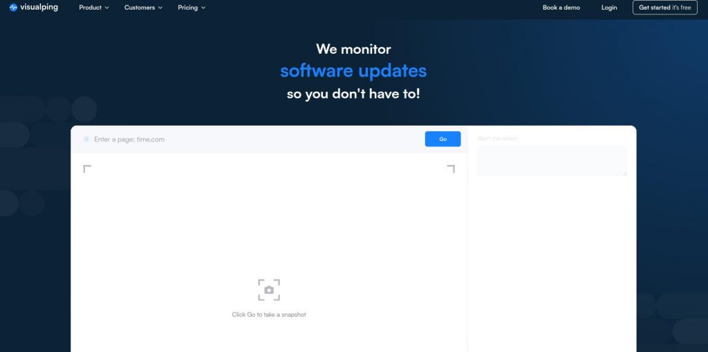 visual ping - website change monitoring tools