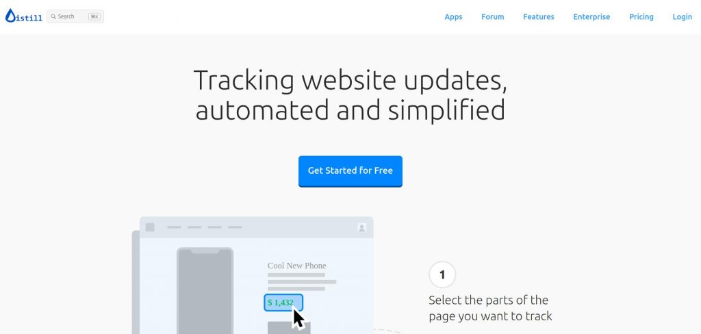 distill io - website change monitoring tools