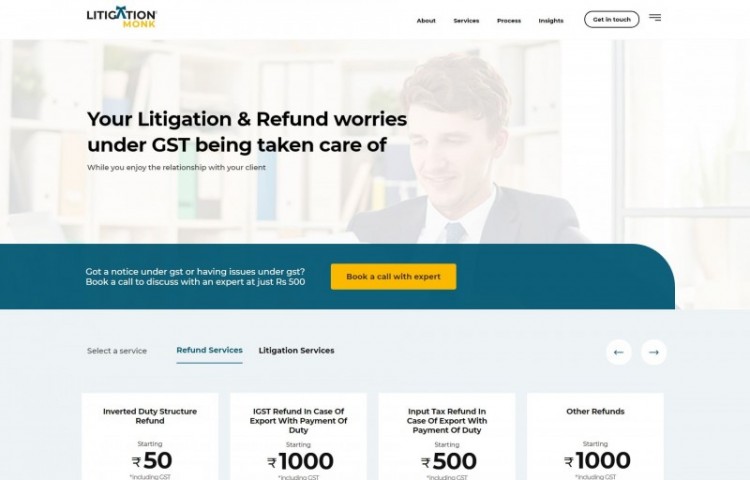 LitigationMonk website designed by VOCSO