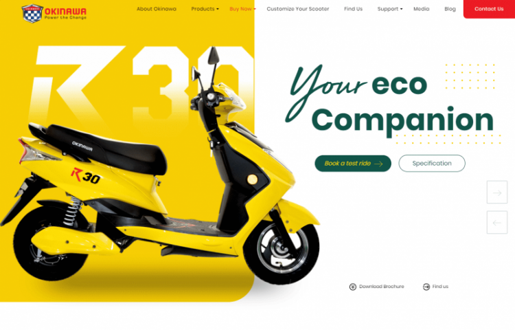 Okinawa Scooters website designed by VOCSO