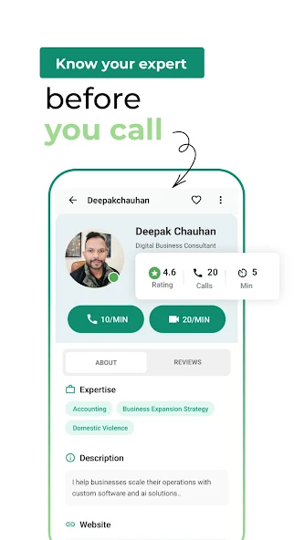 ConsultEase App — know your expert before you call